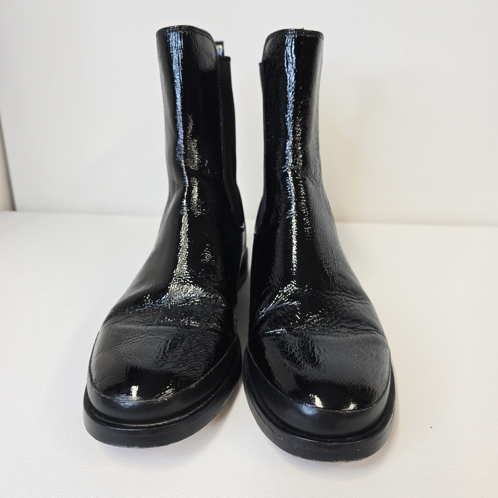 Vince Black Patent‎ Leather Chelsea Boots Women's US 6.5 EU 36.5 - Picture 2 of 7